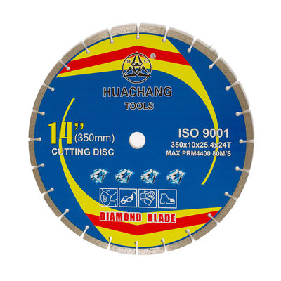 Prensa caliente 350×2.2/3.2×10×25.4×24T sinterizó el diamante dividido en segmentos para la cuchilla Granito, mármol, hormigón y ladrillo
