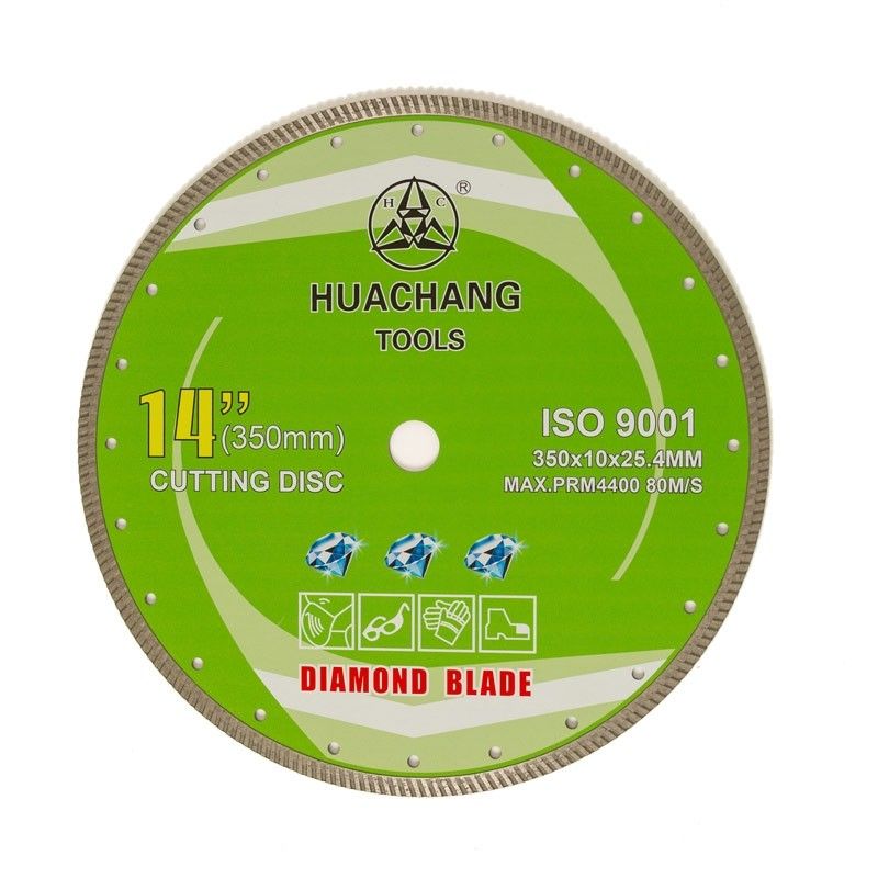 Prensa fría 350m m Turbo Diamond Blade 14 en el diámetro interior de 25.4m m de alta calidad para las tejas del mármol del granito