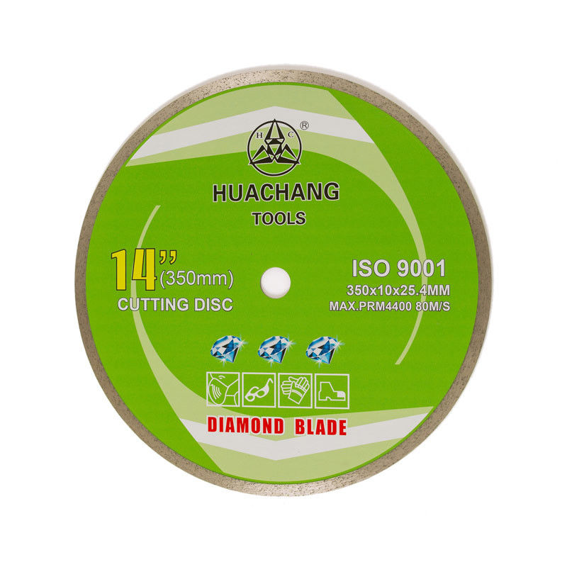 Pulgada fría 350×2.2/3.2×10×25.4mm×24T Rim Diamond Blade For Angle Grinder continuo de la prensa 14