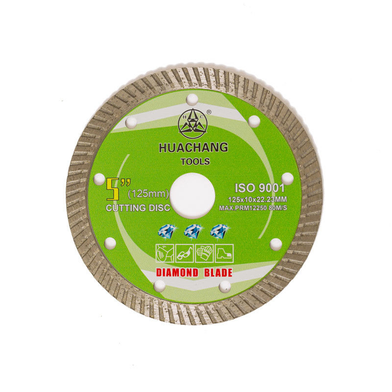 Prensa fría 5inch ‘125×1.2/2.0×10×22.23m m Turbo Diamond Blade For General Purpose, de cerámica, de mármol y concreto