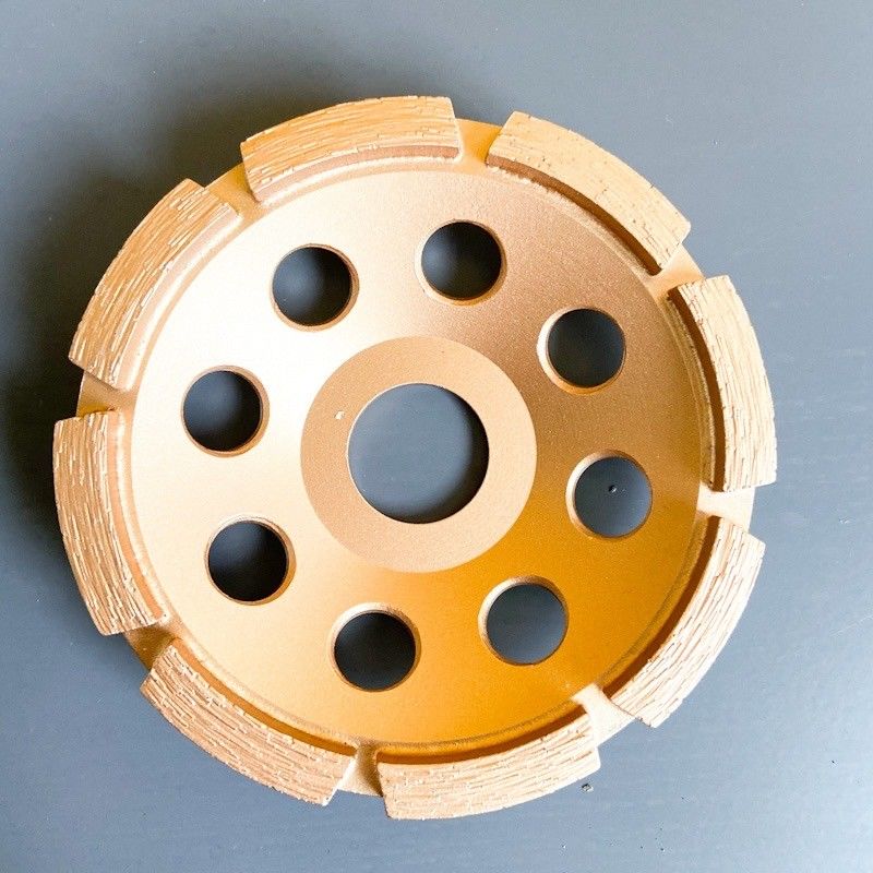 fila soldada con autógena laser Diamond Cup Wheel For Concrete, piedra, materiales de 5inch 125×10T (30×5×7.2) ×22.23mm sola de construcción duros